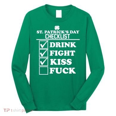 St. Patrick's Day Checklist (Dirty) Long Sleeve Shirt