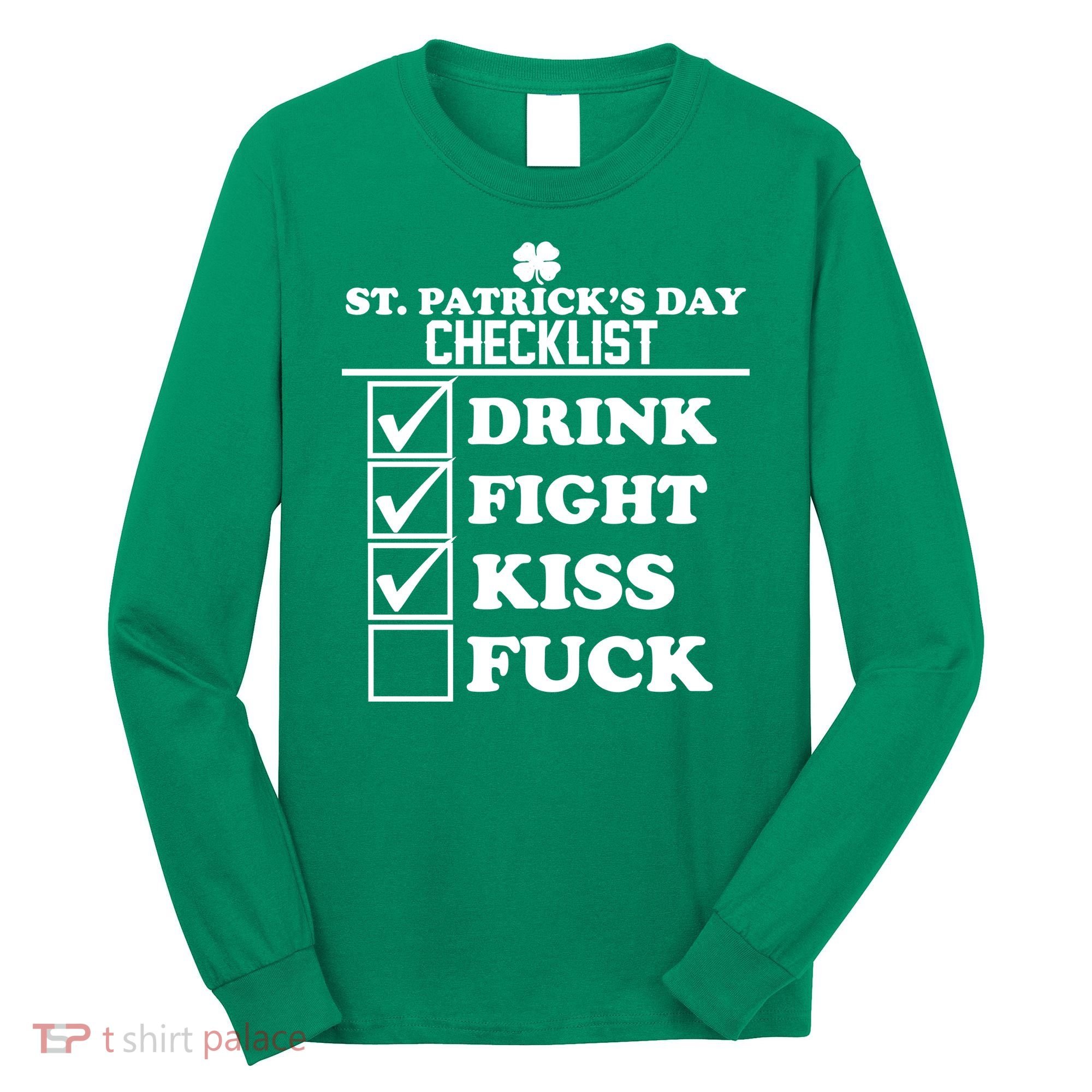 St. Patrick's Day Checklist (Dirty) Long Sleeve Shirt