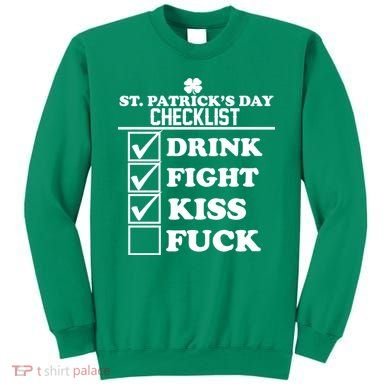 St. Patrick's Day Checklist (Dirty) Sweatshirt
