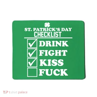 St. Patrick's Day Checklist (Dirty) Mousepad