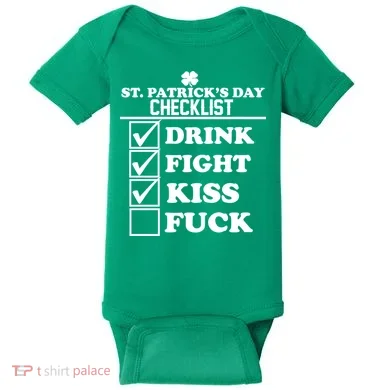 St. Patrick's Day Checklist (Dirty) Baby Bodysuit