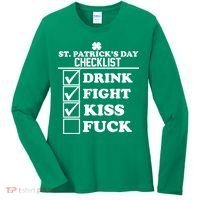 St. Patrick's Day Checklist (Dirty) Women's Long Sleeve Shirt thumb 0