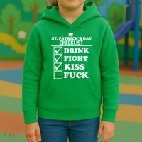 St. Patrick's Day Checklist (Dirty) Kids Hoodie thumb 3