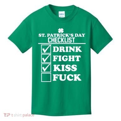St. Patrick's Day Checklist (Dirty) Kids T-Shirt