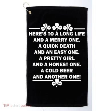 St. Patrick's Day Cold Beer Toast Golf Towel