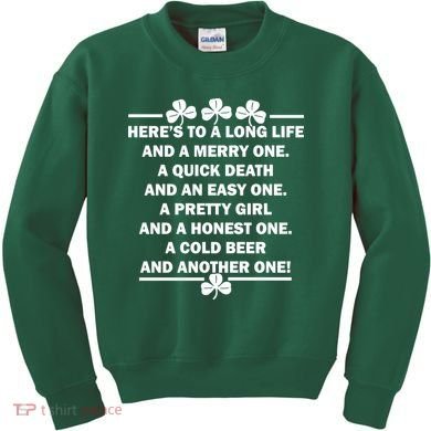 St. Patrick's Day Cold Beer Toast Kids Sweatshirt