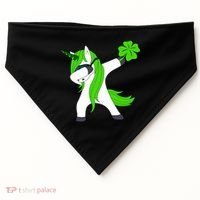 St. Patrick's Day Dabbing Irish Unicorn USA-Made Doggie Bandana thumb 0