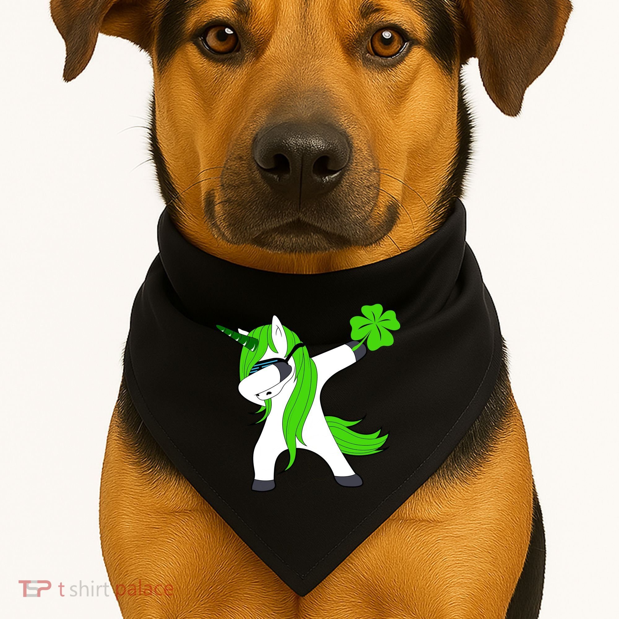 St. Patrick's Day Dabbing Irish Unicorn USA-Made Doggie Bandana