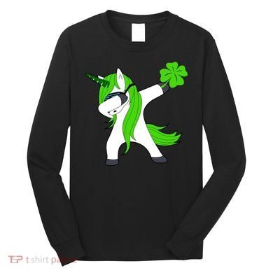 St. Patrick's Day Dabbing Irish Unicorn Long Sleeve Shirt