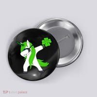 St. Patrick's Day Dabbing Irish Unicorn Button thumb 0
