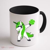 St. Patrick's Day Dabbing Irish Unicorn Coffee Mug thumb 1