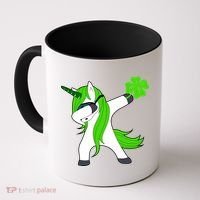 St. Patrick's Day Dabbing Irish Unicorn Coffee Mug thumb 0