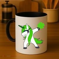 St. Patrick's Day Dabbing Irish Unicorn Coffee Mug thumb 4