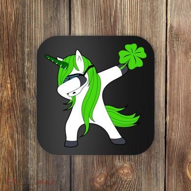 St. Patrick's Day Dabbing Irish Unicorn Coaster