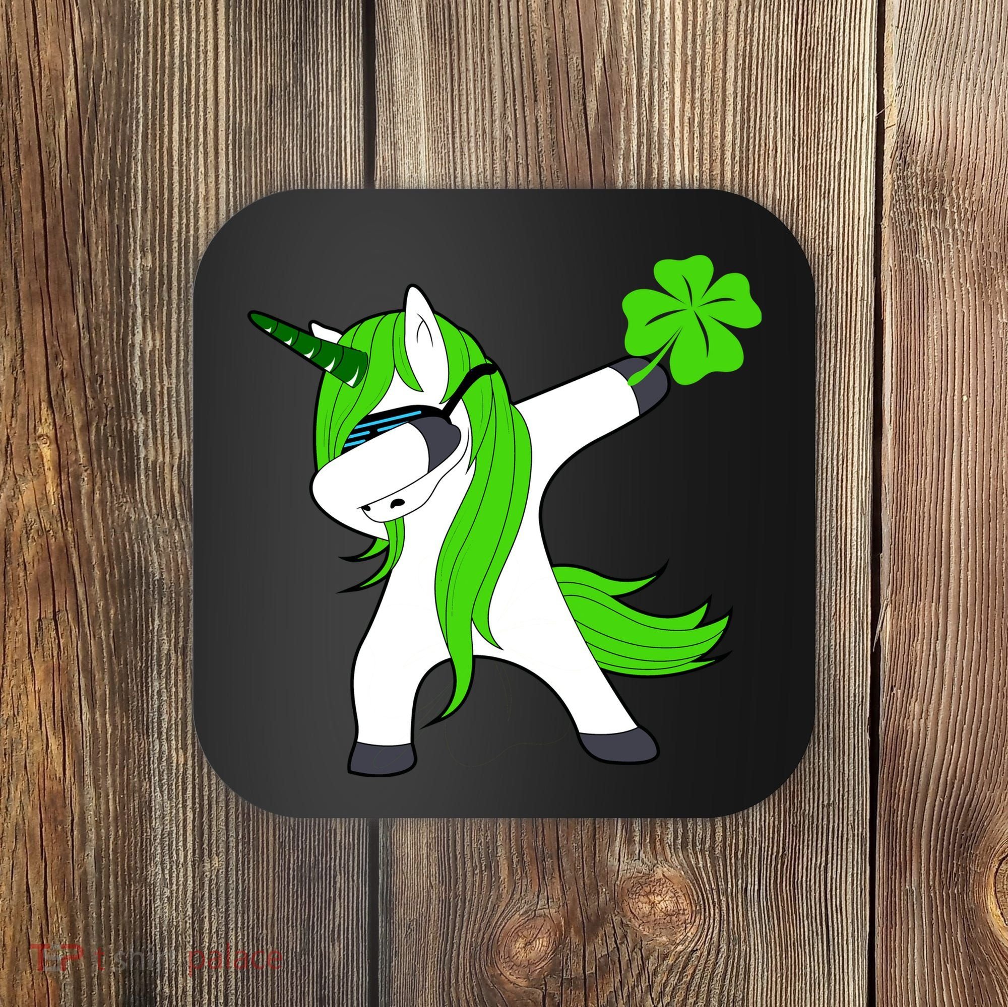 St. Patrick's Day Dabbing Irish Unicorn Coaster