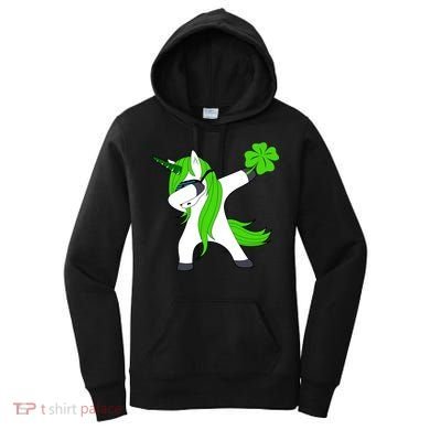 St. Patrick's Day Dabbing Irish Unicorn Women's Hoodie