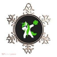St. Patrick's Day Dabbing Irish Unicorn Ornament thumb 0