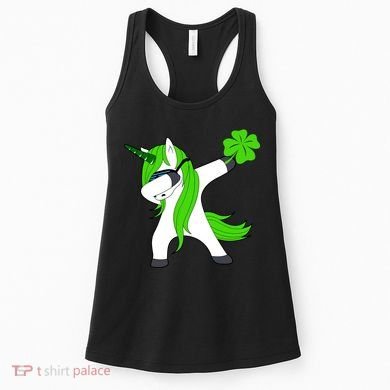 St. Patrick's Day Dabbing Irish Unicorn Women's Tank Top