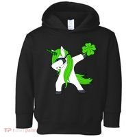 St. Patrick's Day Dabbing Irish Unicorn Toddler Hoodie thumb 0