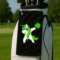 St. Patrick's Day Dabbing Irish Unicorn Golf Towel thumb 2