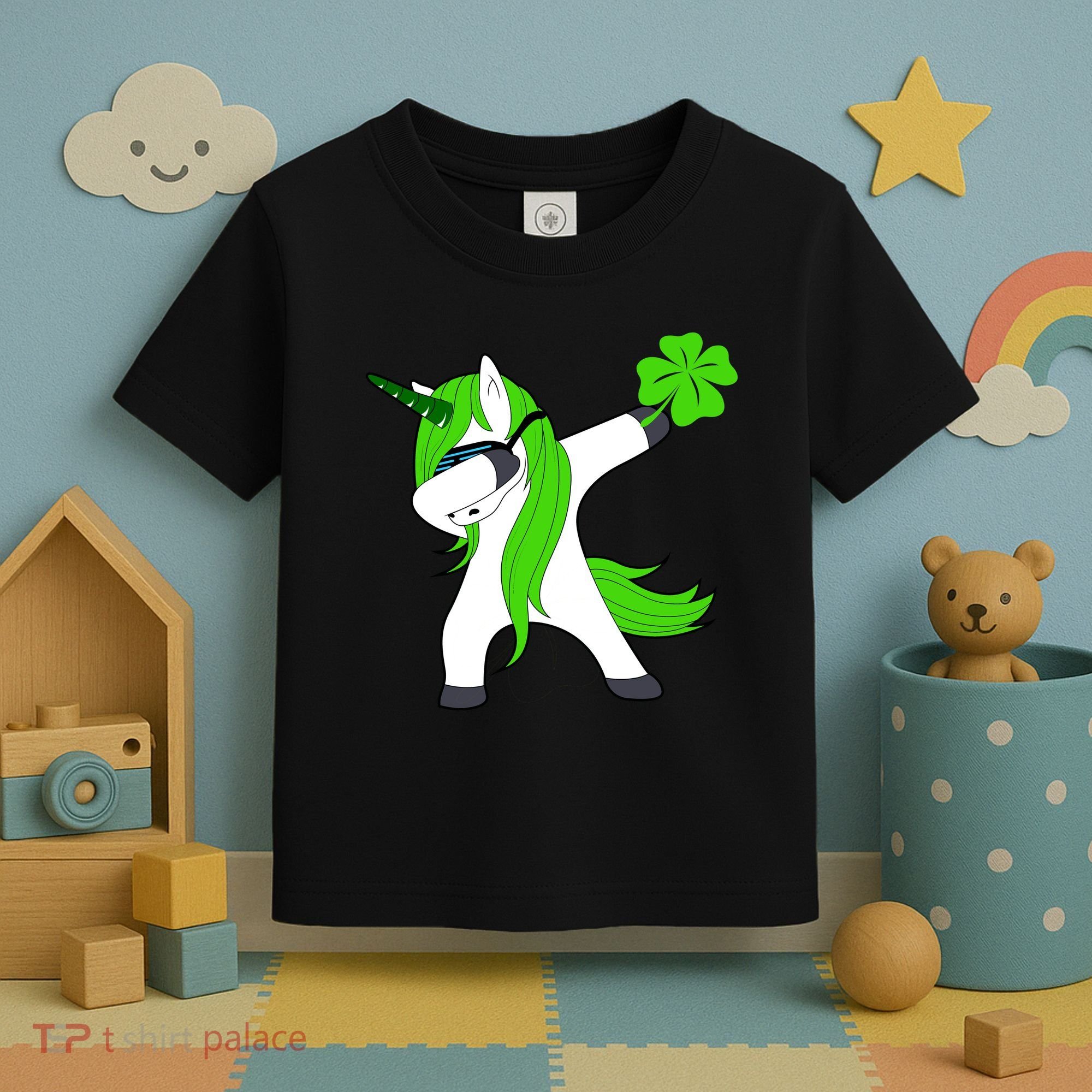 St. Patrick's Day Dabbing Irish Unicorn Toddler T-Shirt