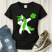 St. Patrick's Day Dabbing Irish Unicorn Women's T-Shirt thumb 3