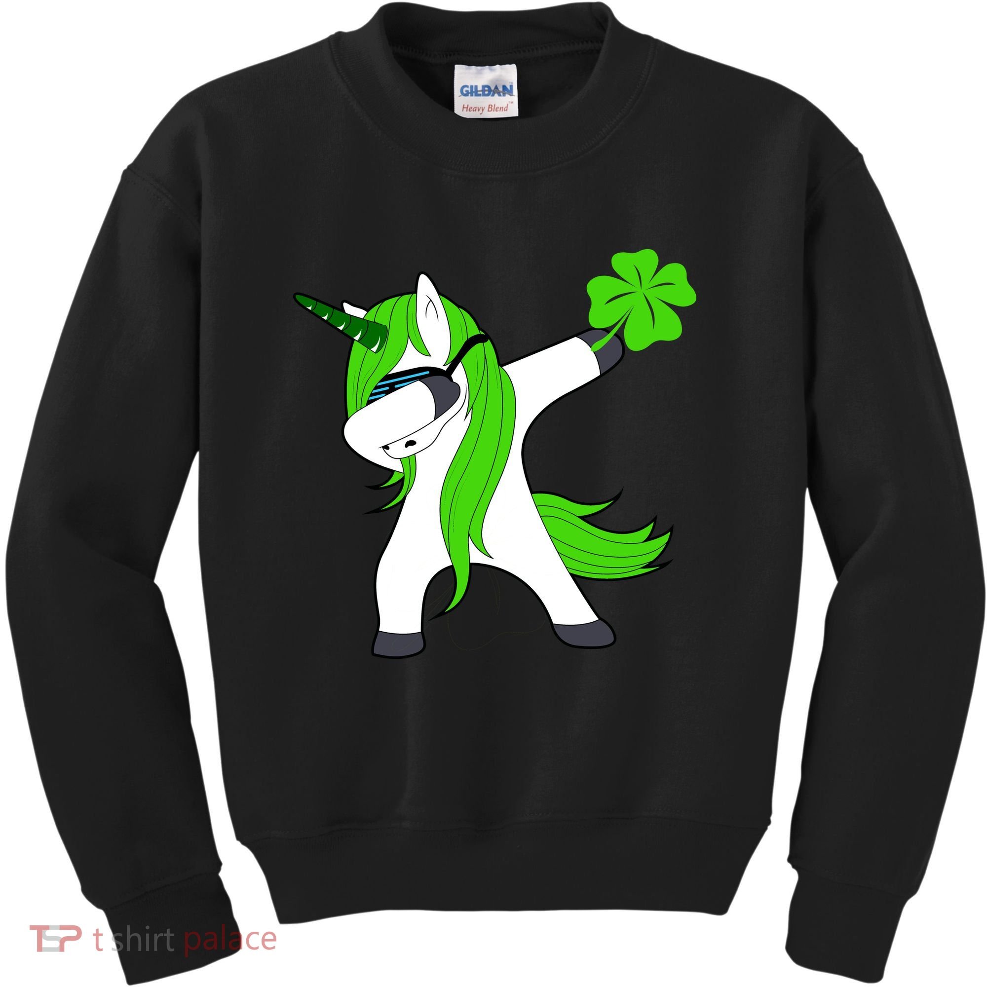 St. Patrick's Day Dabbing Irish Unicorn Kids Sweatshirt