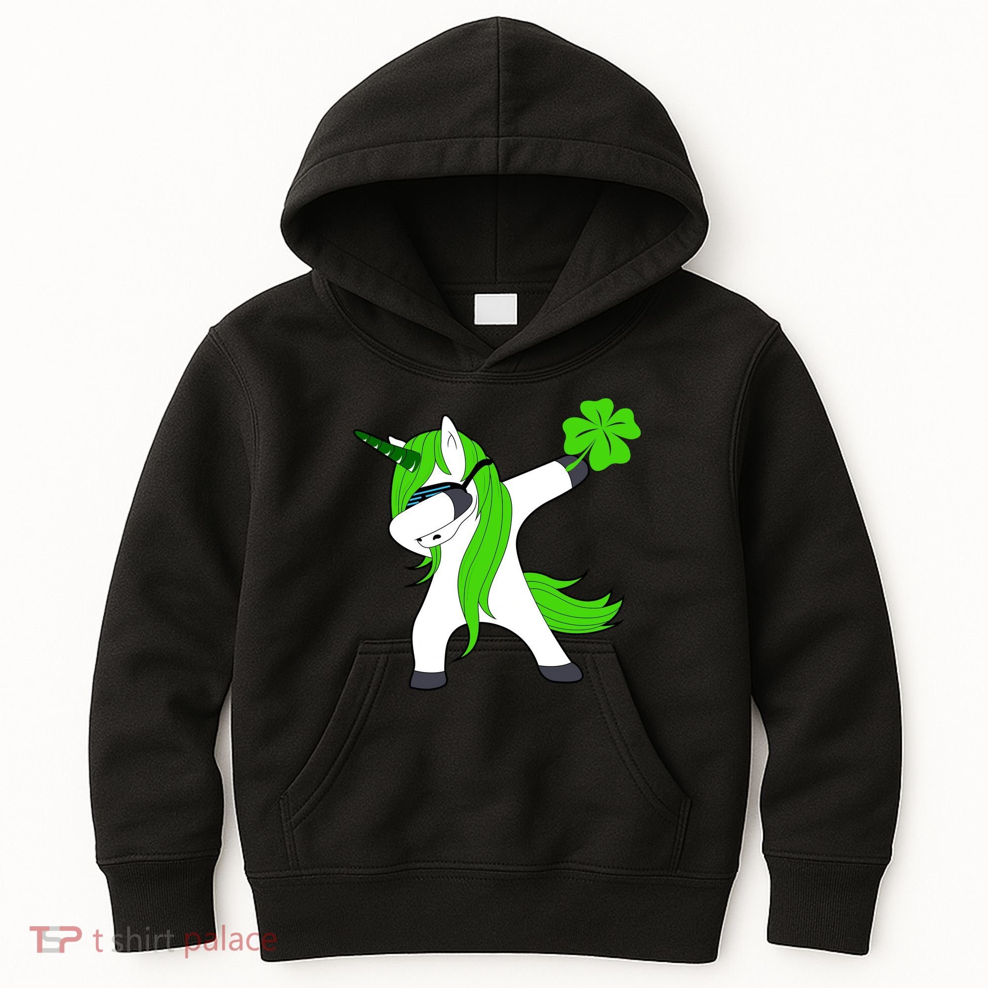 St. Patrick's Day Dabbing Irish Unicorn Kids Hoodie