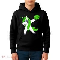 St. Patrick's Day Dabbing Irish Unicorn Kids Hoodie thumb 4