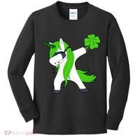 St. Patrick's Day Dabbing Irish Unicorn Kids Long Sleeve Shirt thumb 0