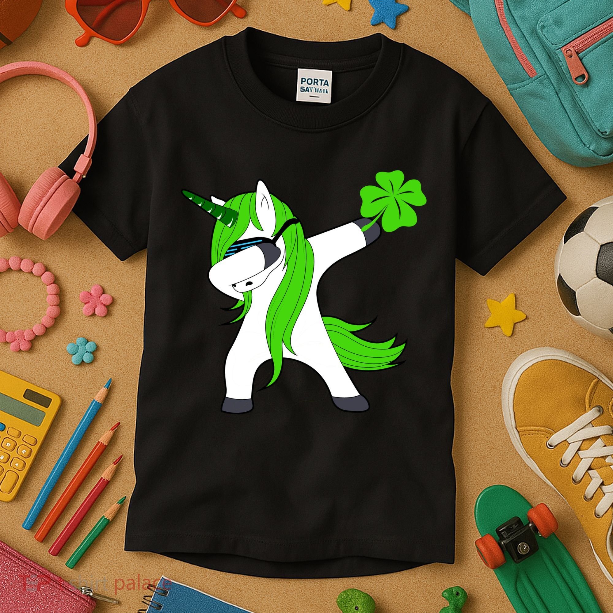 St. Patrick's Day Dabbing Irish Unicorn Kids T-Shirt