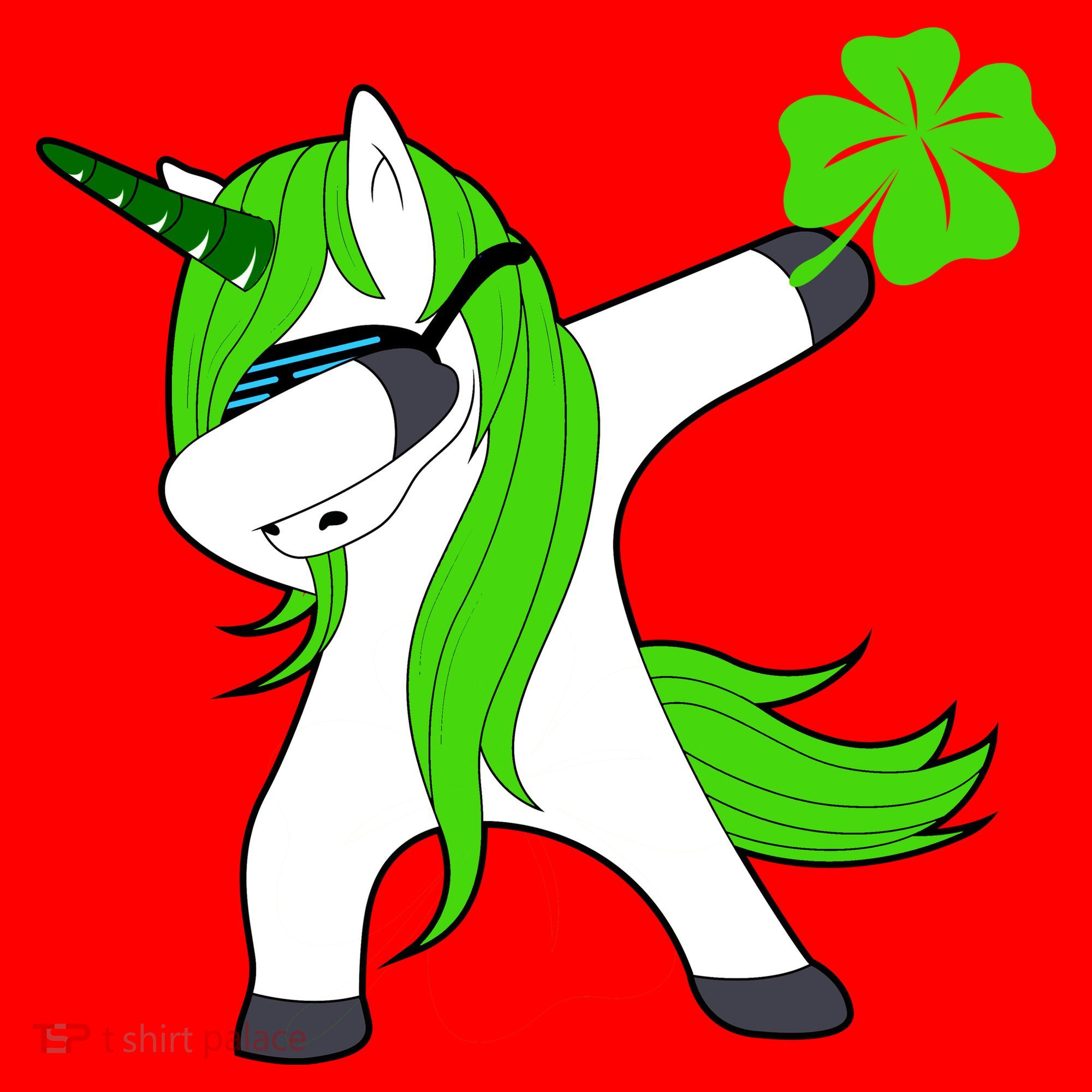 St. Patrick's Day Dabbing Irish Unicorn Santa Hat