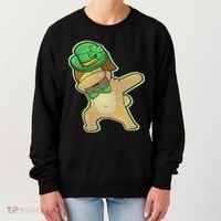 St. Patrick's Day Dabbing Pug Women's Sweatshirt thumb 0