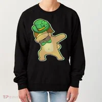 St. Patrick's Day Dabbing Pug Women's Sweatshirt thumb 0