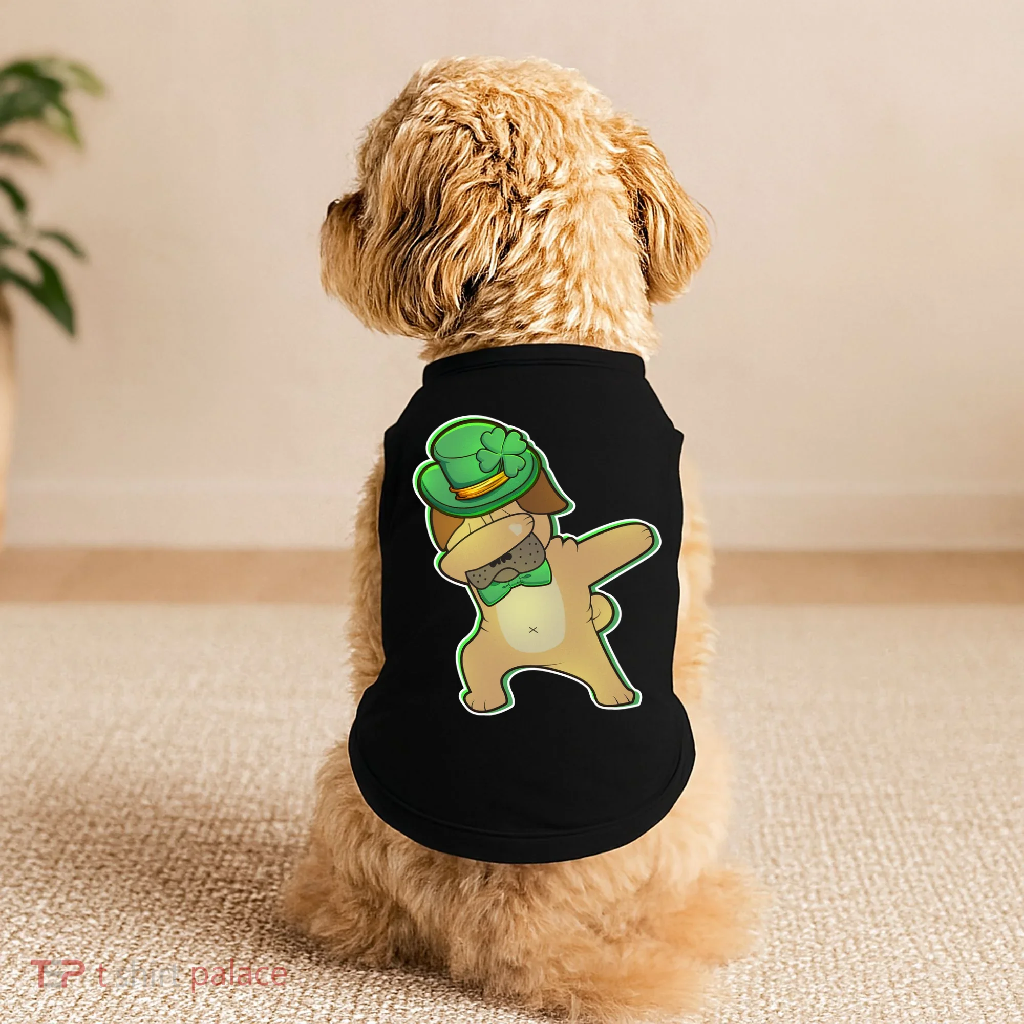 St. Patrick's Day Dabbing Pug Doggie Tank