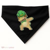 St. Patrick's Day Dabbing Pug USA-Made Doggie Bandana thumb 0