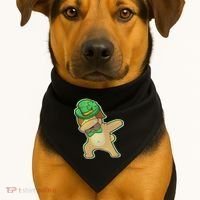 St. Patrick's Day Dabbing Pug USA-Made Doggie Bandana thumb 1
