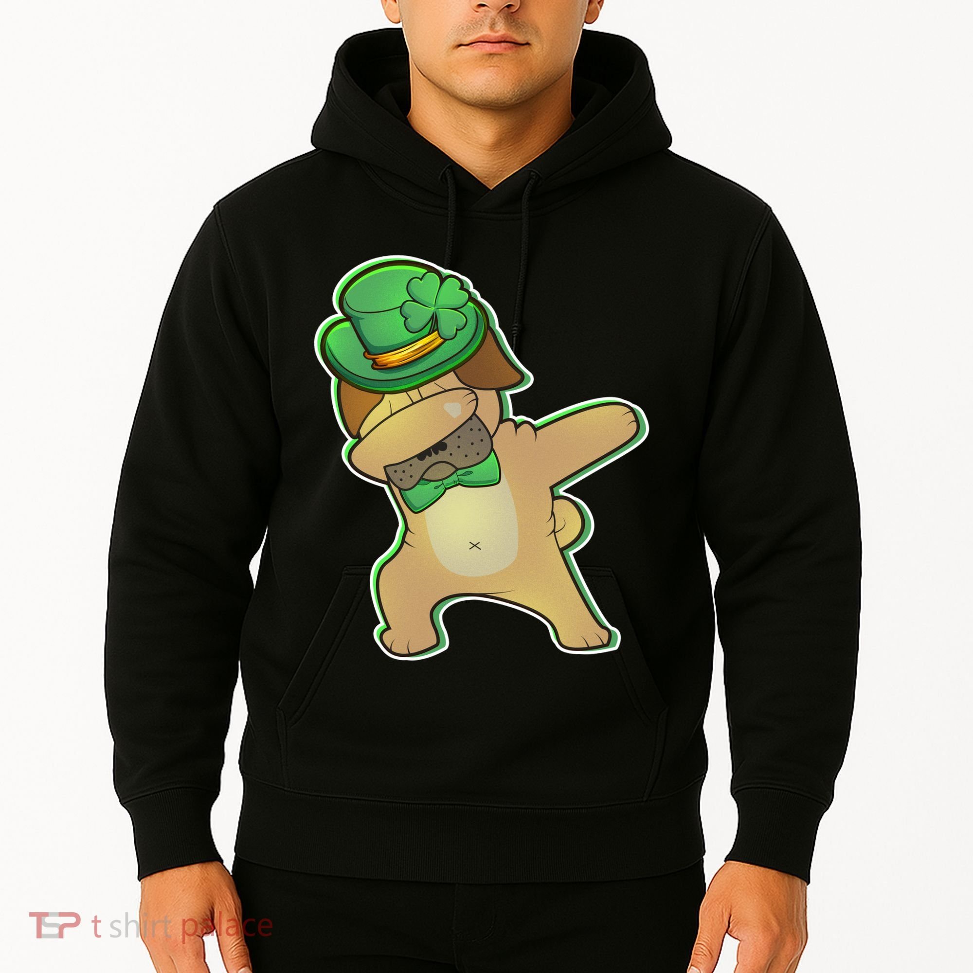 St. Patrick's Day Dabbing Pug Hoodie