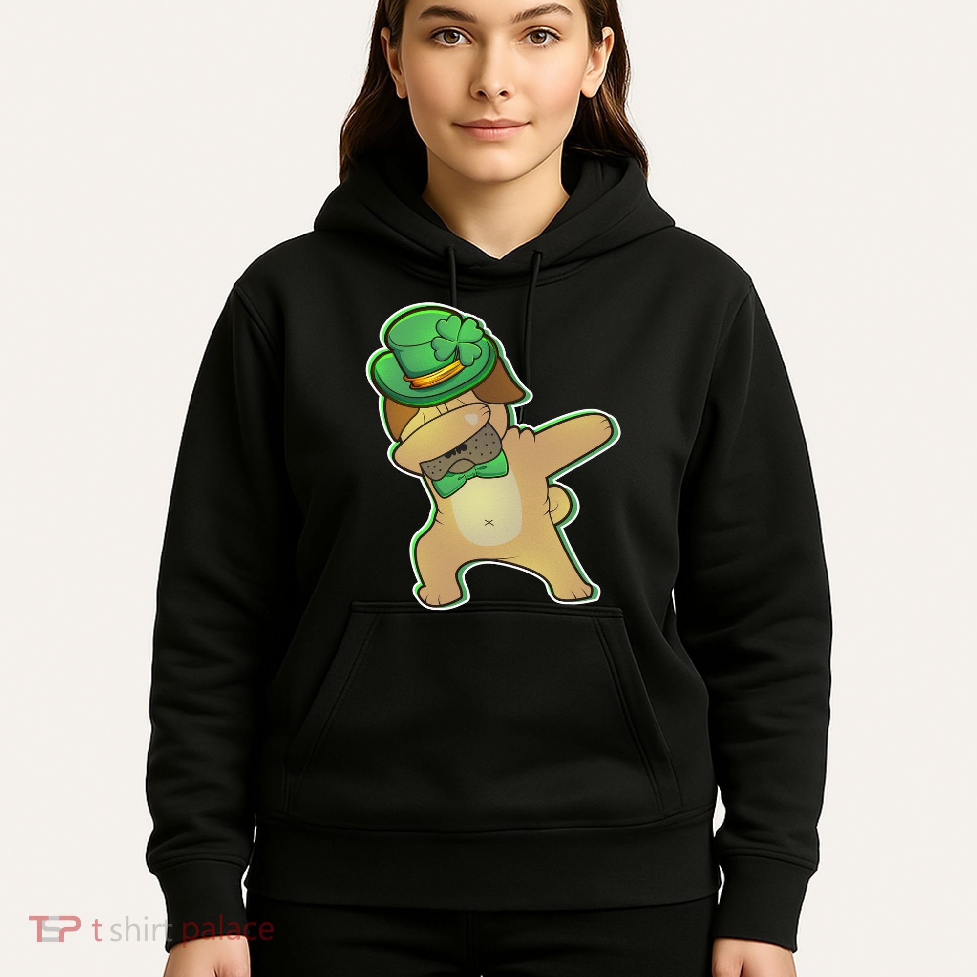 St. Patrick's Day Dabbing Pug Hoodie