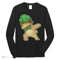 St. Patrick's Day Dabbing Pug Long Sleeve Shirt thumb 0