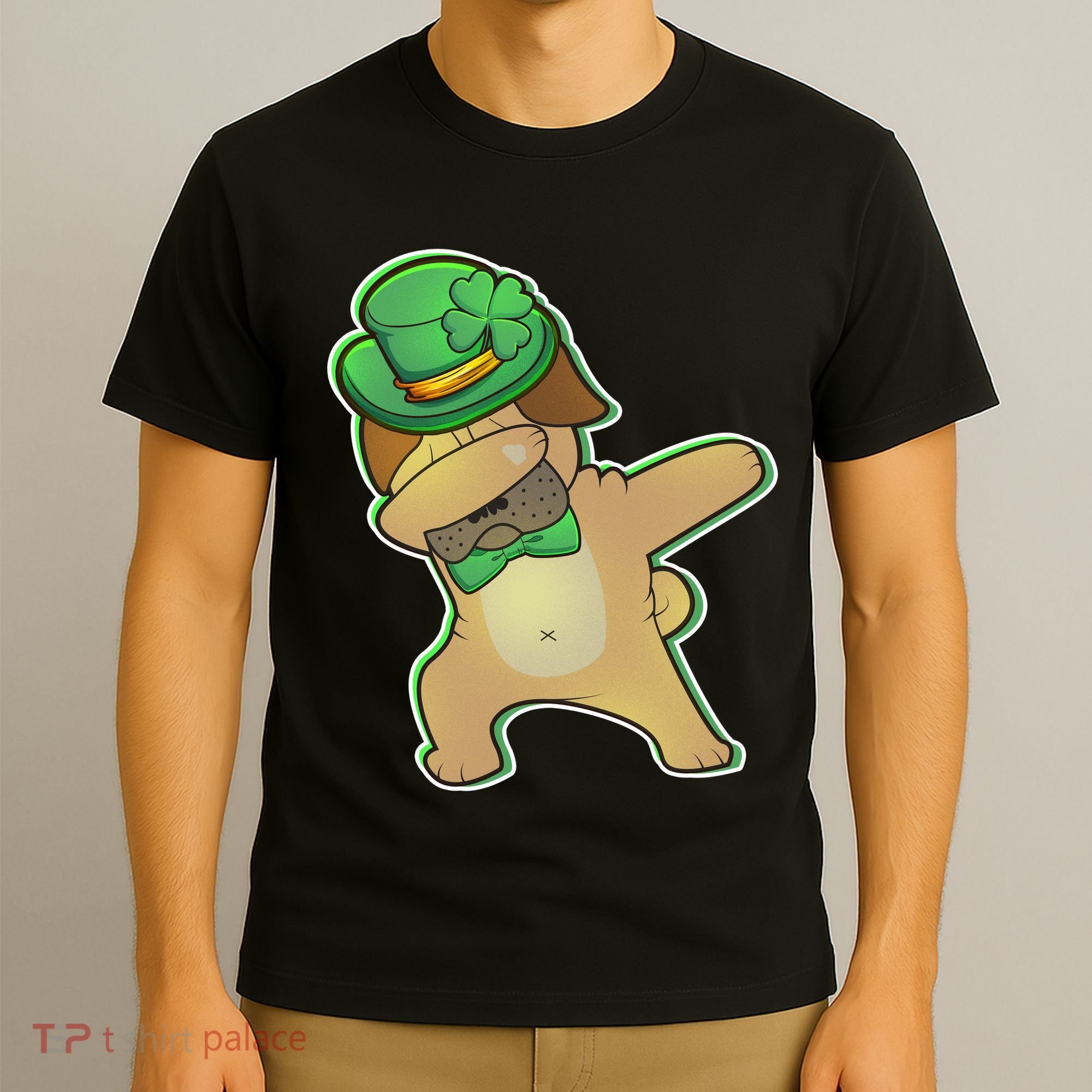 St. Patrick's Day Dabbing Pug T-Shirt