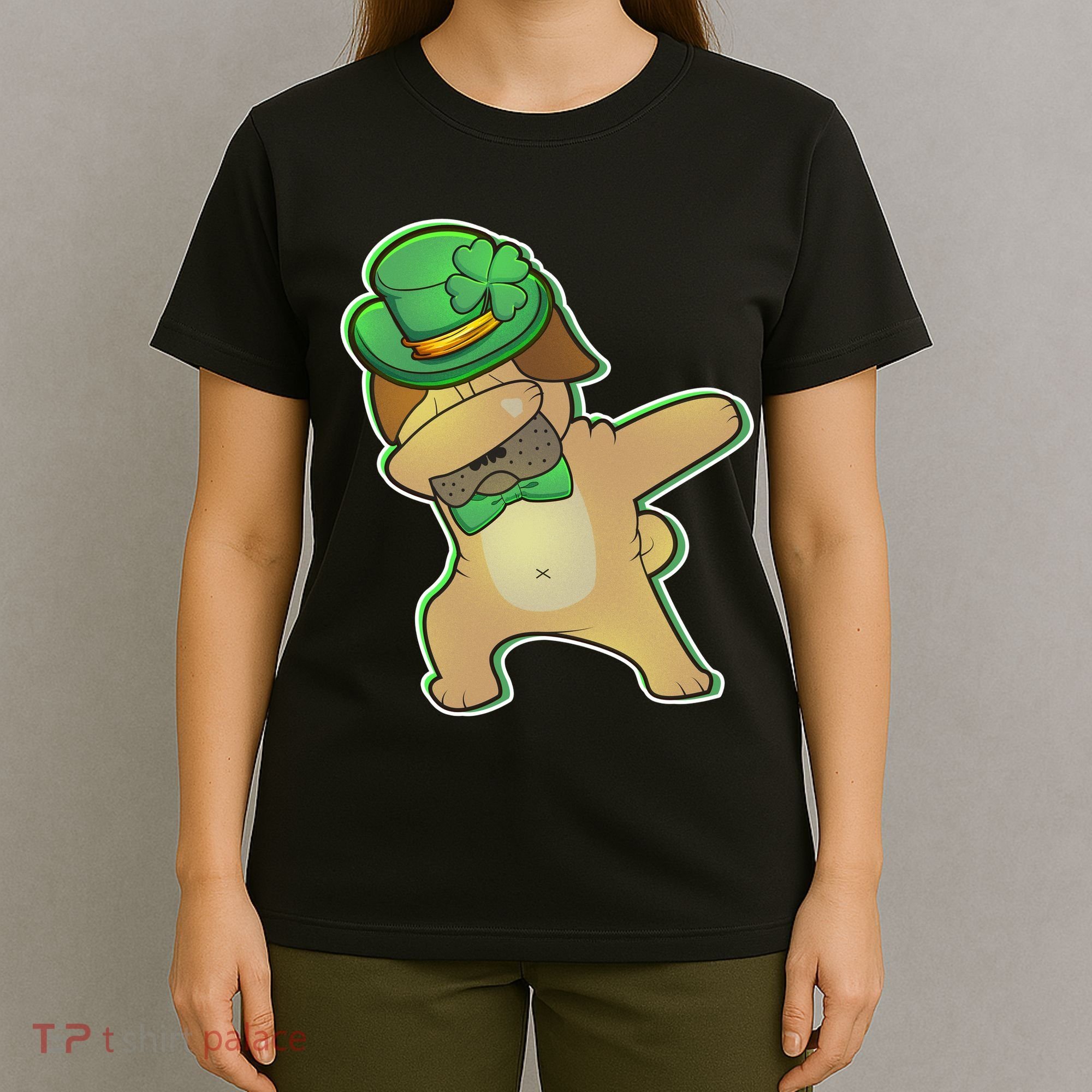 St. Patrick's Day Dabbing Pug T-Shirt