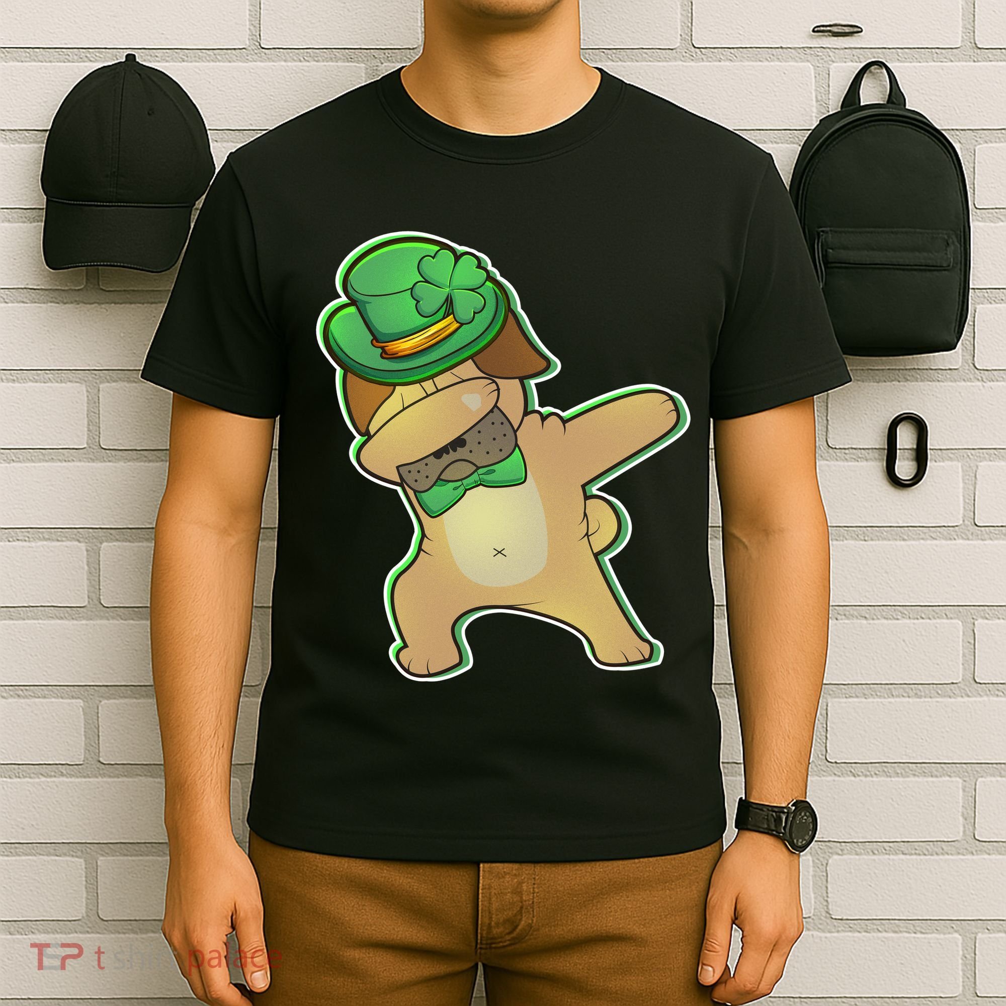 St. Patrick's Day Dabbing Pug T-Shirt
