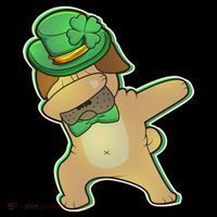 St. Patrick's Day Dabbing Pug Button thumb 1