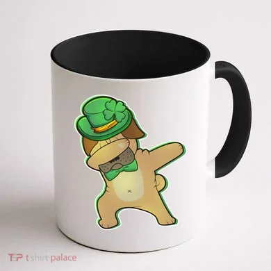 St. Patrick's Day Dabbing Pug Coffee Mug back
