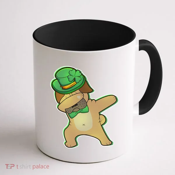 St. Patrick's Day Dabbing Pug Coffee Mug
