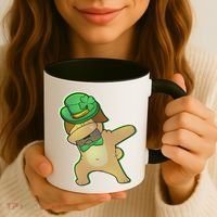 St. Patrick's Day Dabbing Pug Coffee Mug thumb 3