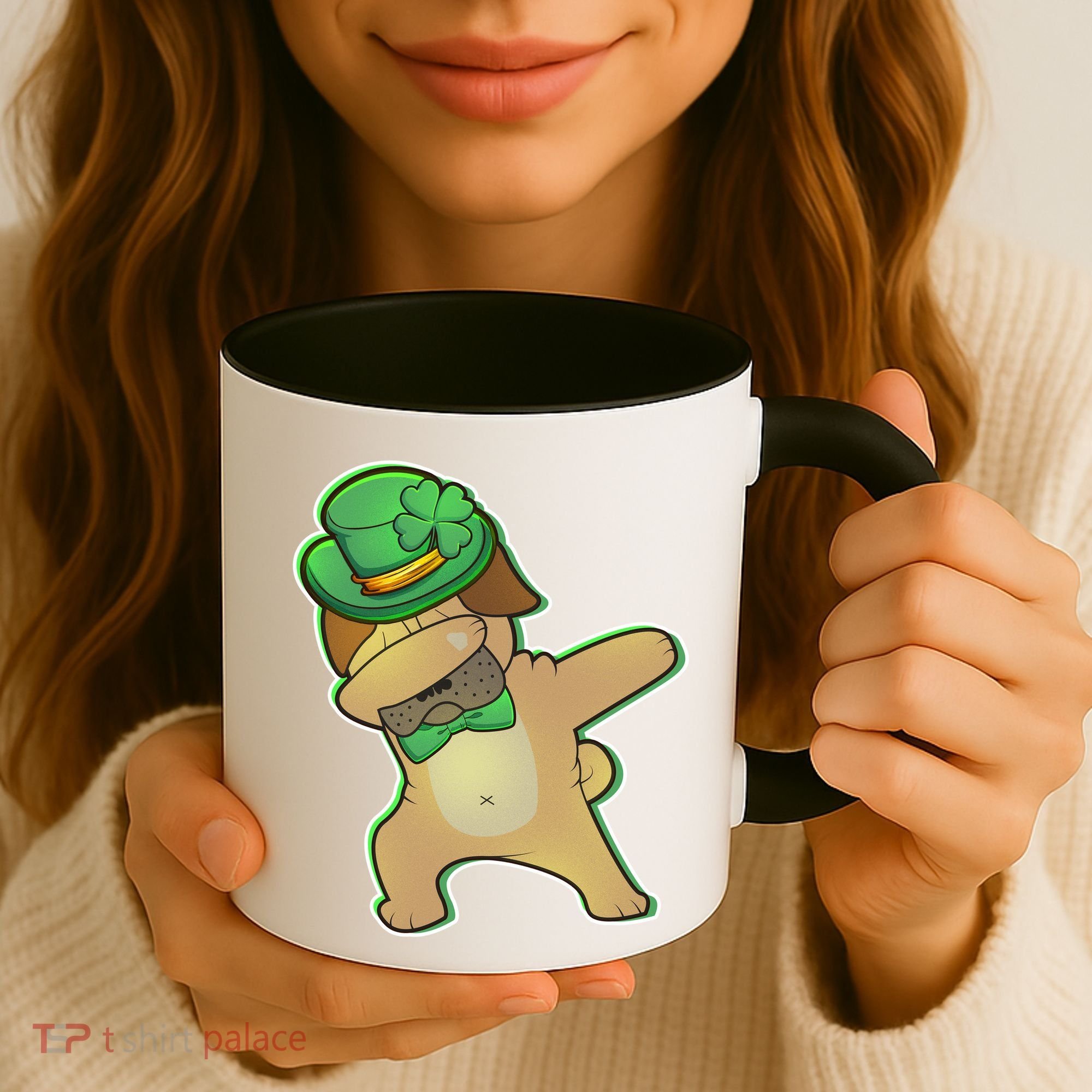St. Patrick's Day Dabbing Pug Coffee Mug