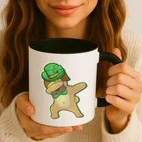St. Patrick's Day Dabbing Pug Coffee Mug thumb 3