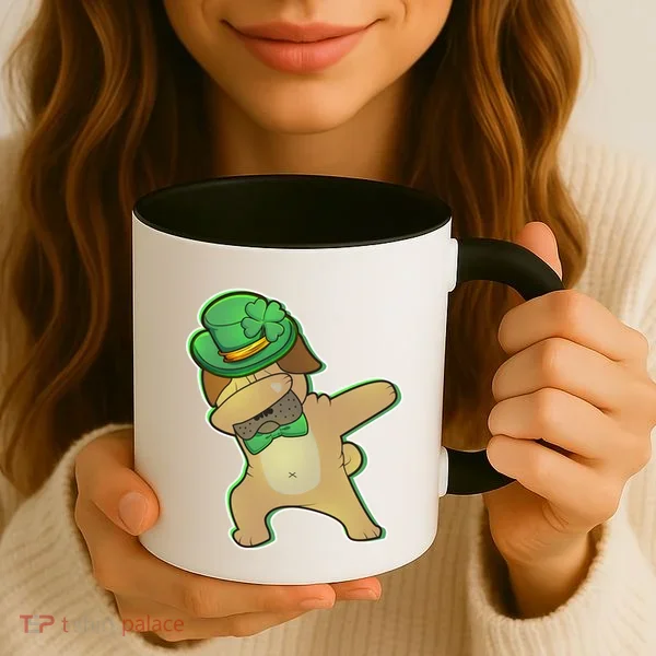 St. Patrick's Day Dabbing Pug Coffee Mug